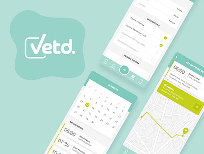 Veterinarian Companion App animal app design interface medical mobile app organiser ui ux vet veterinary