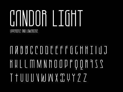 Candor light character set character character set font letter light modern type typeface typography vector