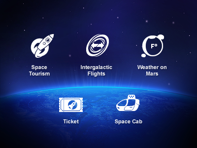 Space Tourism glyph icon