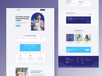 Cleaning Website app app design app ui design flat lending page minimal mobile ui ui ux web web ui website website design