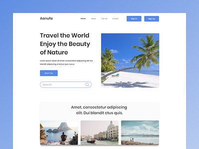 Travel Website app app design design flat landing page logo minimal mobile ui uiux ux web web design web page