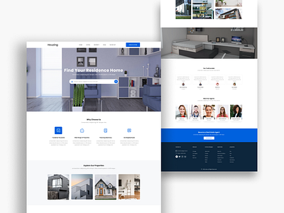 Housing website app design flat graphic design landing page minimal mobile ui ui uiux design web web design