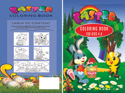 Easter Coloring Book For Kids amazon book cover children book cover children book illustration childrens book ebook cover kdp cover kindle cover kindlecover paperback cover