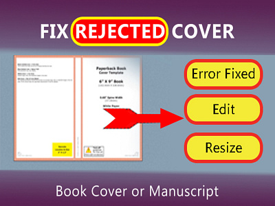 Fix Rejected Book Cover by amazon kdp, Blurb, Ingra-spark, Lulu