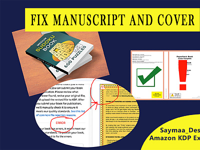 Fix error book cover and manuscript book cover ebook cover error cover error interior error manuscript rejected