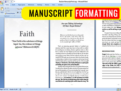 Formatting Manuscript
