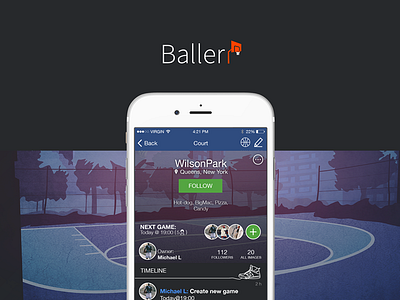 BallerApp app baller basketball hoop illustration interface ios playground sketch streetball ui