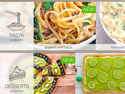 7 steps: recipes app food interface ipad recipes sketch