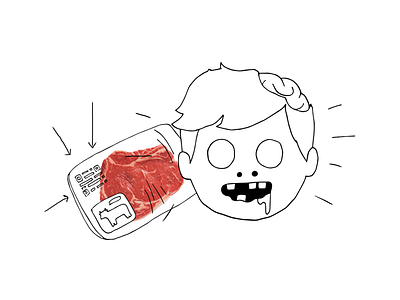 meat boy food illustration juicy meat steak tbone vector yummy zombie