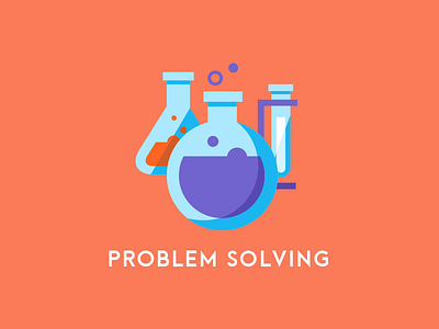 Problem Solving boil bottle chemicals chemistry experiment icon illustration lab test tube
