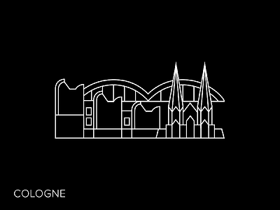 cologne icon architecture cathedral city dark germany icon illustration köln vector