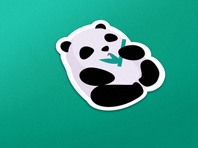 panda eating animal bamboo bear character cute icon illustration panda sticker texture