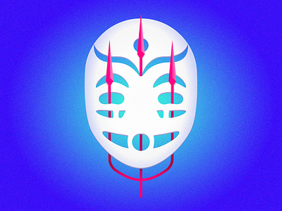 mask 3 abstract character flow illustration mask spear trident
