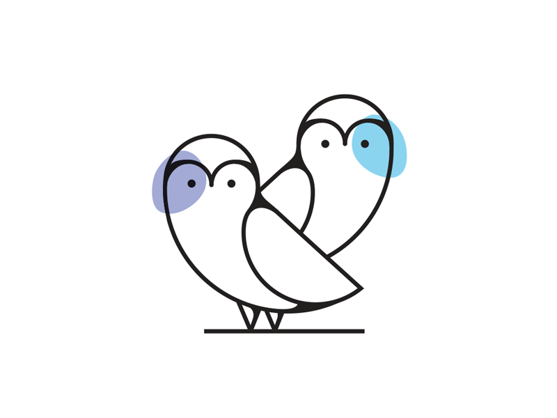 owls animation bird favicon gif icon identity illustration linear linecon logo owl character strokes