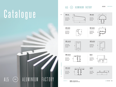 catalog for AL5 aluminum profile branding catalog catalogue cover directory layout page product spread typography
