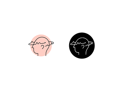 unused illustration/1 audio ear head icon illustration logo minimalism profile shape sound wave
