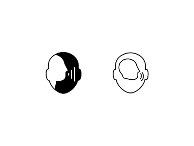 unused illustration/2/audiobook audio counter ear form head icon illustration minimalism profile shape sound wave
