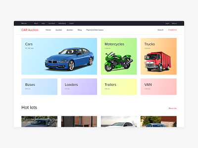 Car Auction Website concept design interface product ui ux web