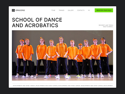 DRAGONS — school of dance and acrobatics website branding dance design logo school ui web design web site