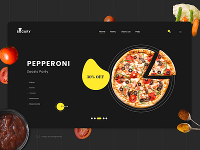 Bugary. The Pizza Food art design flat graphic design landing landing page typography ui ux web web design website