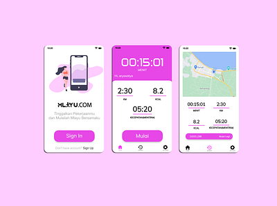 Mlayu (Lari) - Mulailah Mlayu (Lari) Bersamaku logo mobile app mobile design running app ui ui design ui ux design ux ux design