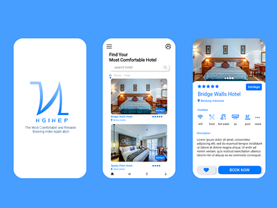 N G I N E P - Booking Hotel App app hotel app hotel booking app illustration mobile app mobile design nginep ui design ux design