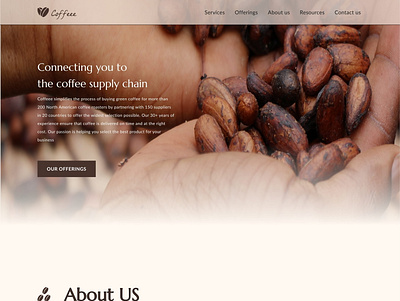 Coffee Landing Page design illustration minimal ui ux