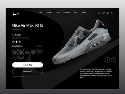 Nike Shoes Landing Page design e commerce illustration nike nikeapp nikedarkmode nikelandingpage nikeshoes nikewebapp productdesign ui ux