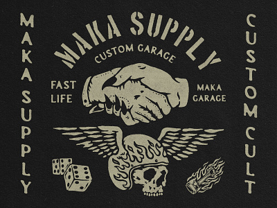 Maka Garage badge badge design branding illustration merchandise typography vintage vintage design vintage logo
