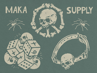 Maka Skull Elements badge badge design design illustration merchandise vintage vintage design vintage logo