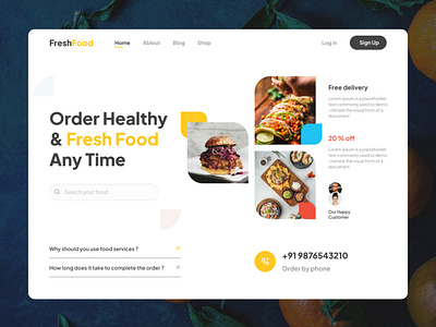 FreshFood Online Food Delivery branding design figma figmadesign graphic design ui uiux ux webdesign