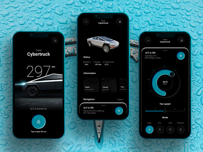 Tesla Cybertruck Mobile App app appdesign design figma graphic design mobileapp ui ux webdesign