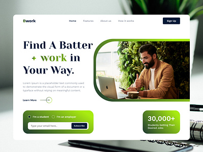 Bwork, Find a Batter work in your way design figma graphic design ui ux webdesign