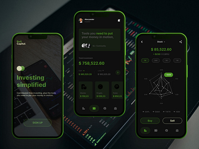 Bull Capital Investing Mobile App app design figma mobile app ui ux webdesign