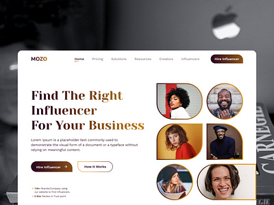 MOZO - Find the right influencer for your business design figma graphic design ui ux webdesign