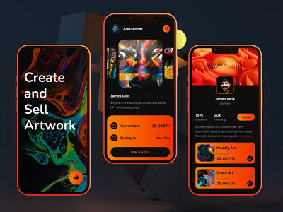 Artwork - Create and Sell Artwork Mobile App design figma graphic design mobile ui ux webdesign
