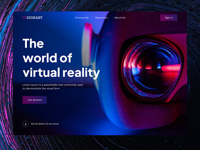 VISIONARY - The world of virtual reality design figma graphic design ui ux webdesign