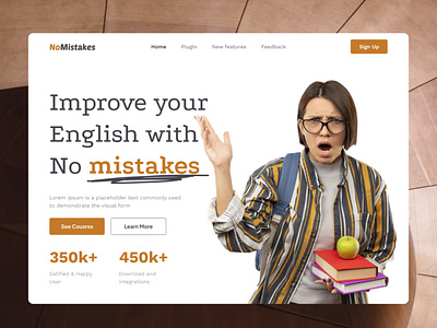 NoMistakes - Website header Design design figma graphic design ui ux webdesign
