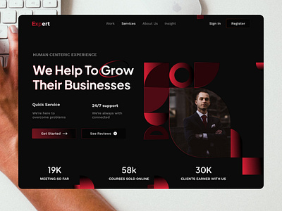 Expert - Agency Website header design design figma figmadesign graphic design ui ux webdesign website