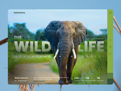 Adventure - The Wild Life adventure design figma figmawebdesign graphic design nature ui ux web webdesign wild wildlife
