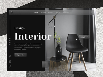 Design Interior - website header design designinterior figma graphic design interior ui ux webdesign