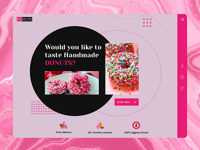 Donuts - Website Header Design design figma graphic design ui ux webdesign