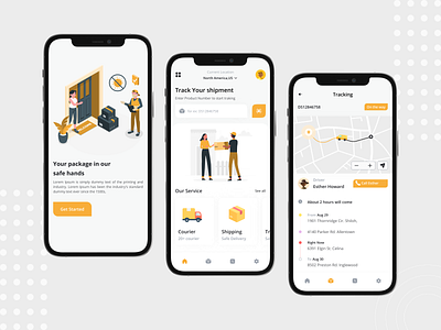 Courier Service App app ui app ui design courier app ui design delivery app delivery mobile app ios mobile app mobile app design package tracking service app service app ui service ui traking app traking ui design trending trendy app design ui ui design ui ux design ux