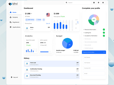 Dashboard Design app app ui design branding dashboard dashboard ui dashboard ux dashbord design education educational dashboard finance finance dashboard mobile online trending ui ui design ux ux design web web dashboard