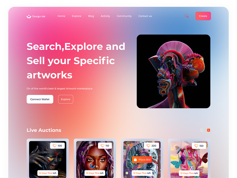 NFT Landing Page by Ilias Miah on Dribbble