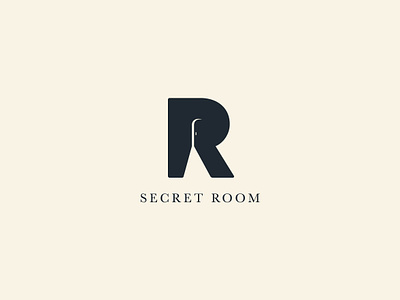 Secret Room door logo logo logo design minimal logo negative space r logo secret