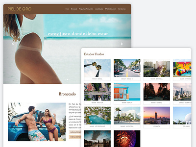 Piel de Oro gatsby miami react tan webdesign