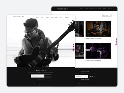 Orlando Molina - Music Website musician webdesign wordpress development