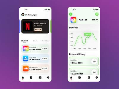 Subscription Management App app beginner design figmadesign minimal saptarshi ui uidesign uiux uxdesign