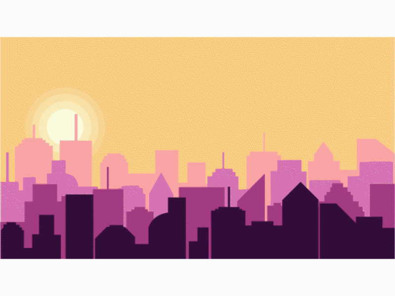 Cityscape. ⛅🏡 adobe animation dribbble illustration minimal motion graphics